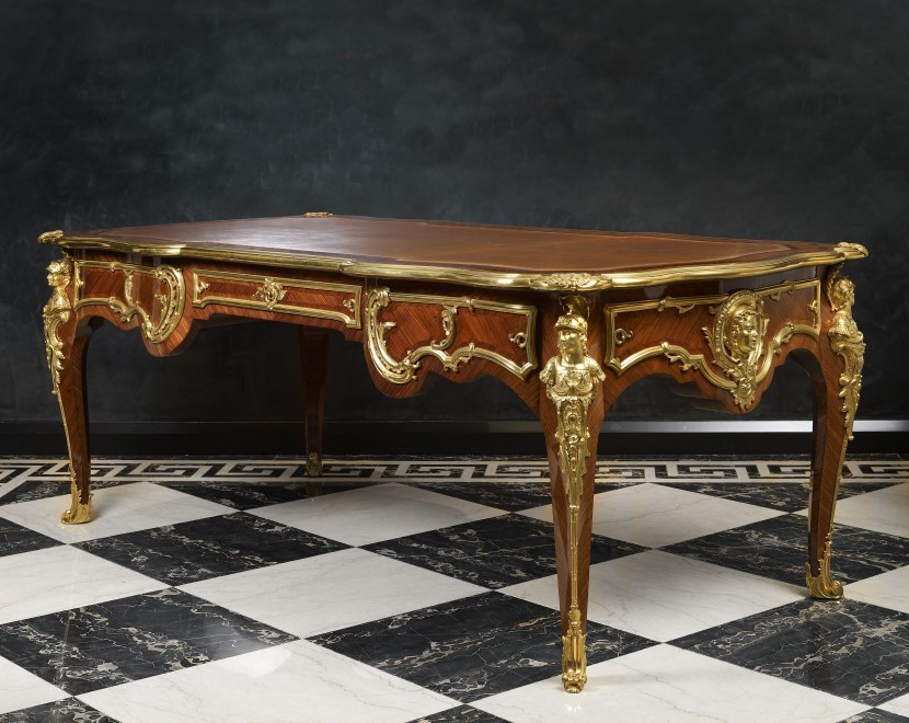 A Louis XV style bureau plat attributed to Alfred Beurdeley