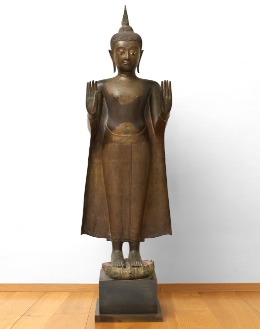 A late 17th Century Standing Buddha, Sukohothai Style - Ayutthaya period