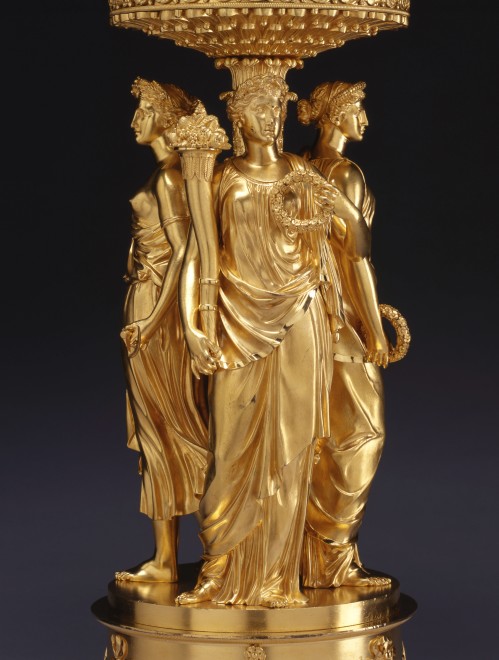 An Empire figural centrepiece with detachable nine-light candelabrum by Pierre-Philippe Thomire