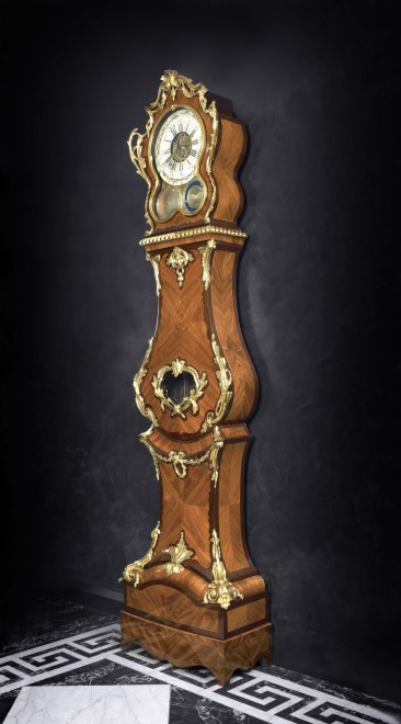 A Louis XV longcase regulator with movement by Jean-Louis Bouchet and case by Adrien-Jérôme Jollain