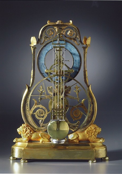 An Empire quarter striking skeleton clock of two to three months duration