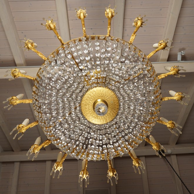 An Empire eighteen-light chandelier, attributed to Pierre-Philippe Thomire