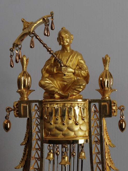 A Louis XVI figural lyre clock of eight day duration by Joseph-Charles-Paul Bertrand