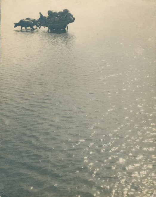 骆伯年，《任重致远》，1935-1940年。明胶卤化银，11.8 x 9.3 厘米。（收录于1935年出版的《美术摄影特辑》）。图片鸣谢骆伯年艺术基金会和三影堂+3画廊  Luo Bonian, Slow But Steady, 1930s-1940s. Gelatin silver print, 11.8 x 9.3 cm. (Included in the Special Issue of Art Photography published in 1935). Image courtesy of the Luo Bonian Art Foundation and Three Shadows+3 Gallery.