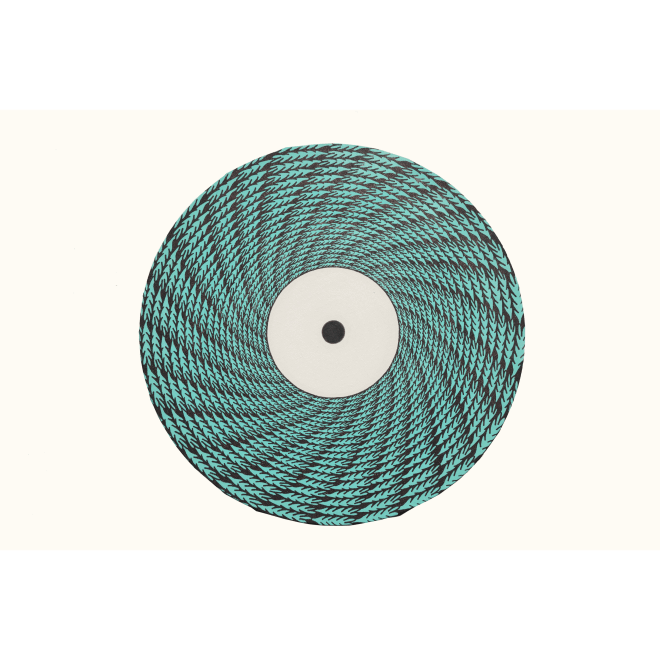 山洋平，《Vital Sign (Pastel Aquamarine)》，2015，布面丙烯和墨水，40 cm x 40 cm  Yohei Yama, Vital Sign (Pastel Aquamarine), 2015, Acrylic and ink on canvas, 40 cm x 40 cm