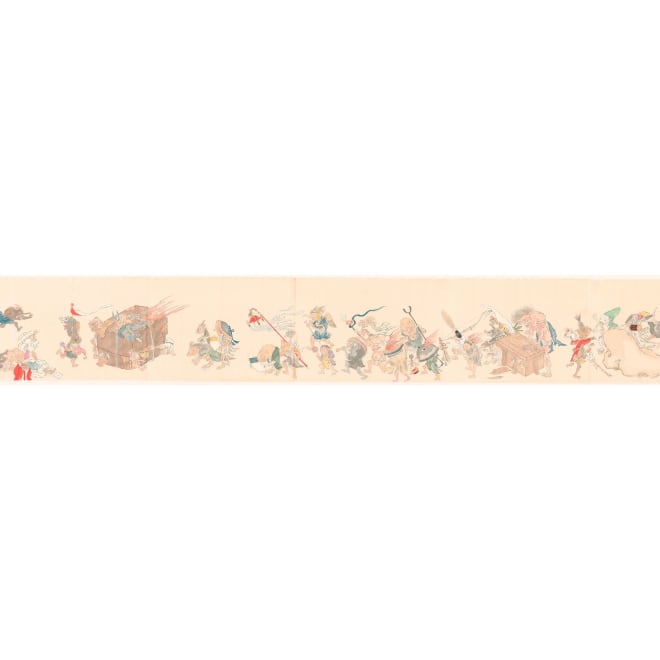 《百鬼夜行绘卷》局部，江户时代。绘卷（复制品），26.5 cm x 450 cm。图片由日本国际交流基金会提供。  Partial The Night Parade of One Hundred Demons Picture Scroll, Edo period. Handscroll (replica), 26.5 cm x 450 cm. Courtesy of The Japan Foundation.