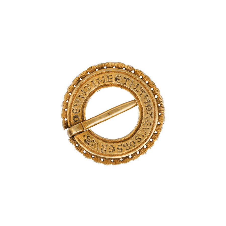 Inscribed Medieval Ring Brooch