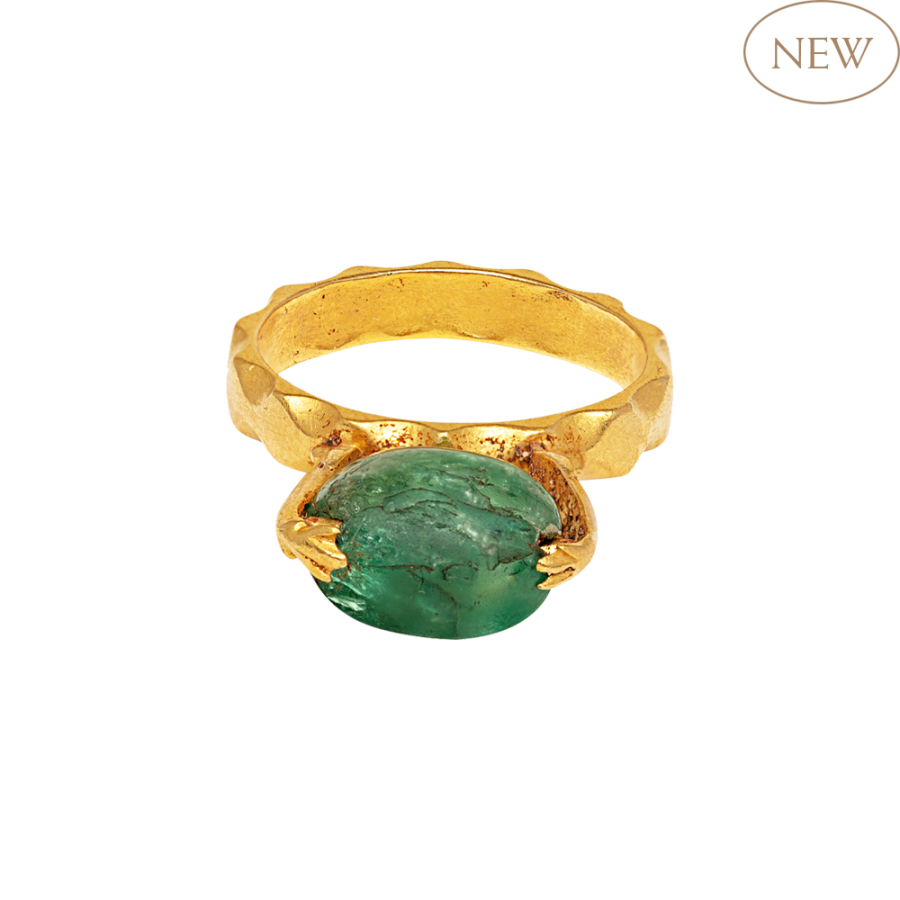 Emerald ring with dolphins