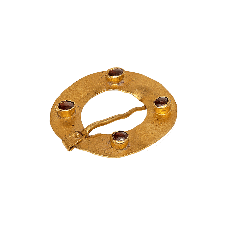 Medieval Ring Brooch with garnets