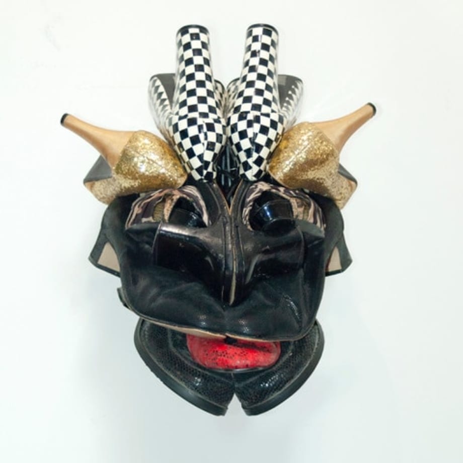 Willie Cole, Big Chief with a Bolden Crown, 2017