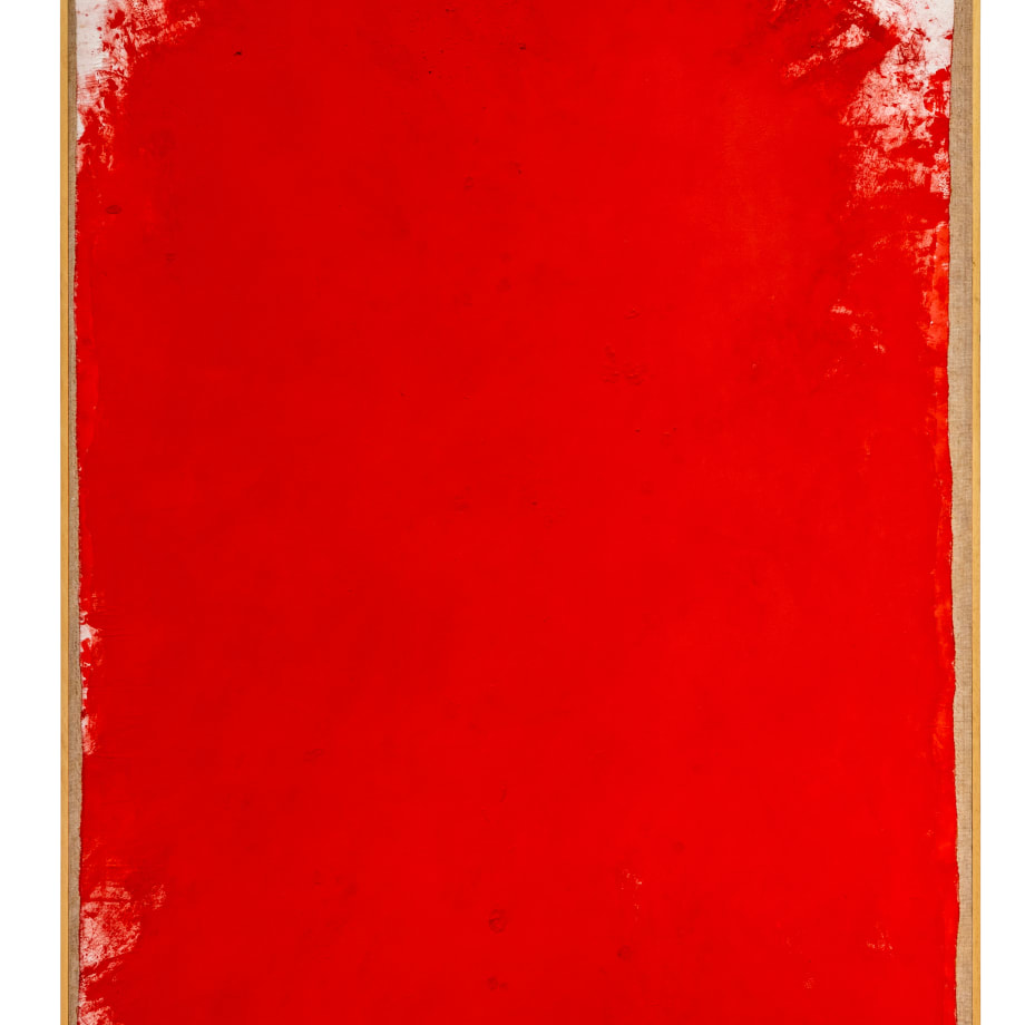 Hermann Nitsch, 18.malaktion, 1986, 192x114cm, mixed media on canvas, Napoli Studio Morra. Courtesy ABC-ARTE & Fondazione Morra