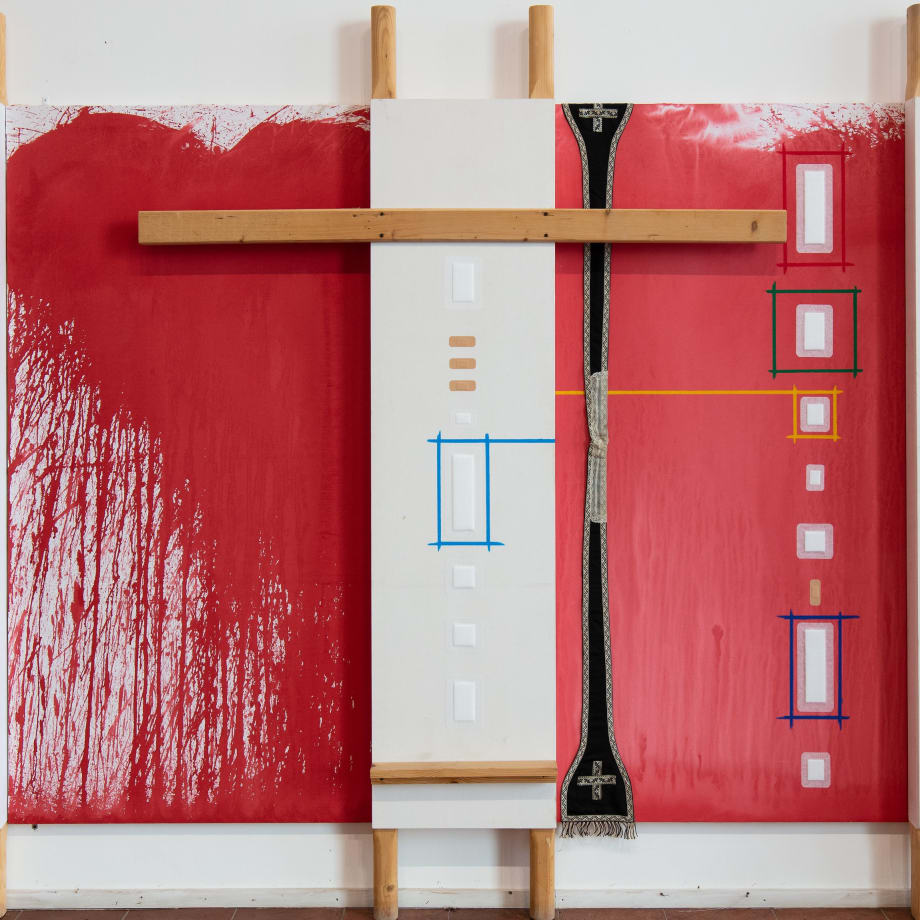 Hermann Nitsch, 77.malaktion, 2017, 200x300cm, mixed media on canvas. Courtesy ABC-ARTE & Fondazione Morra