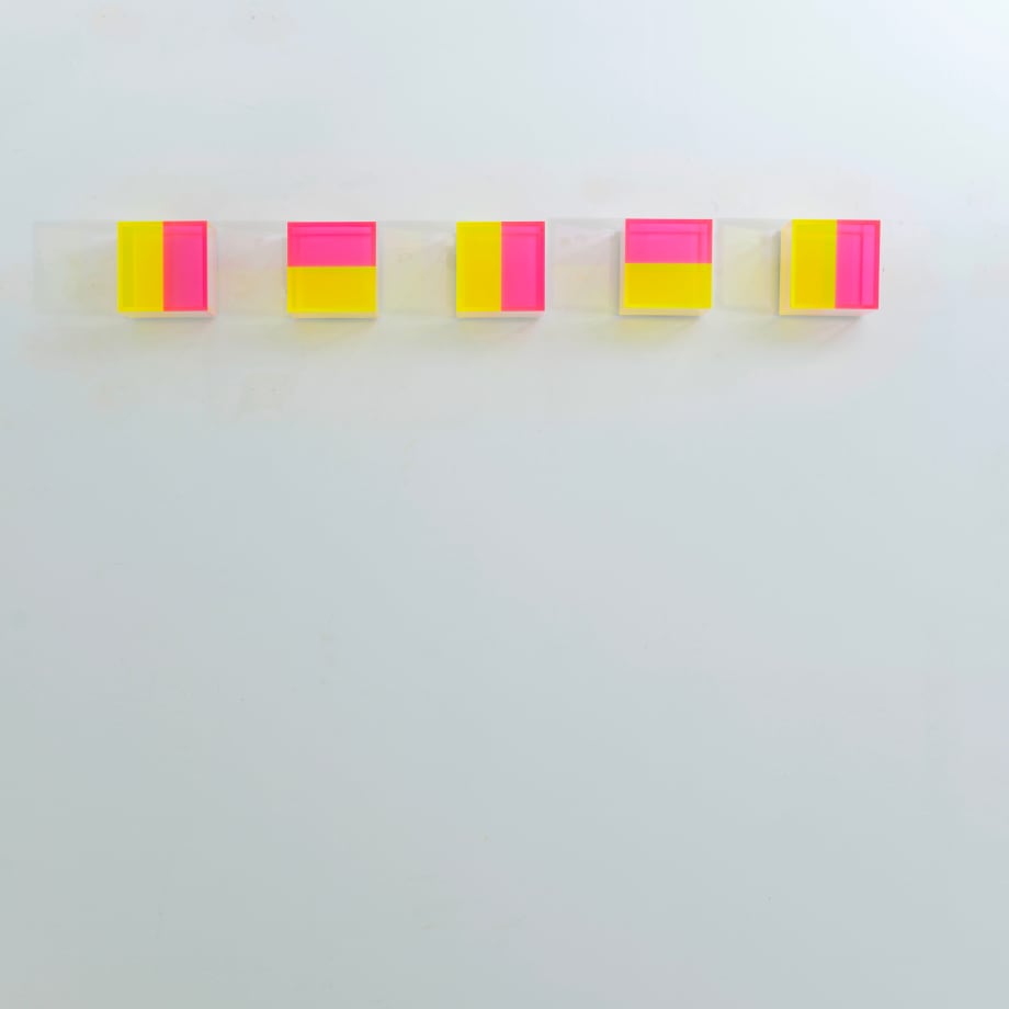 Regine Schumann, colormirror transparent double fluo red and orange cologne, 2023