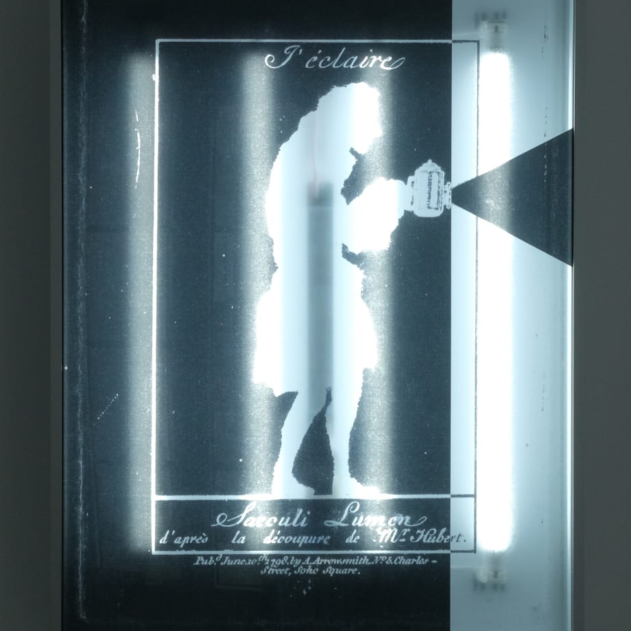 Mischa Kuball, J'éclaire / Voltaire, 2024