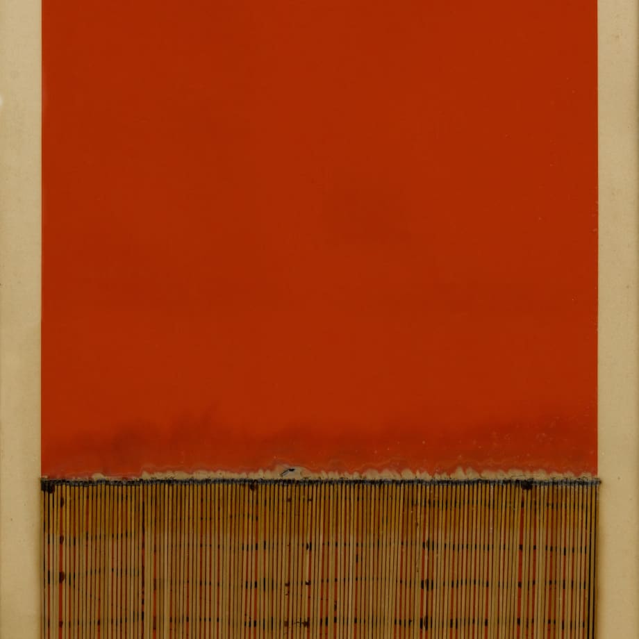 Bernard Aubertin, 1974, Dessin de feu, 100x74cm, acrylic and burnt matches