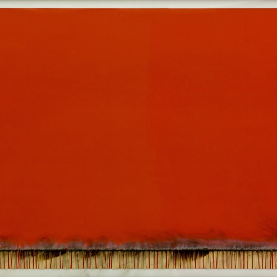 Bernard Aubertin, 1974, Dessin de Feu, 70x100cm, acrylic and burnt matches on paper