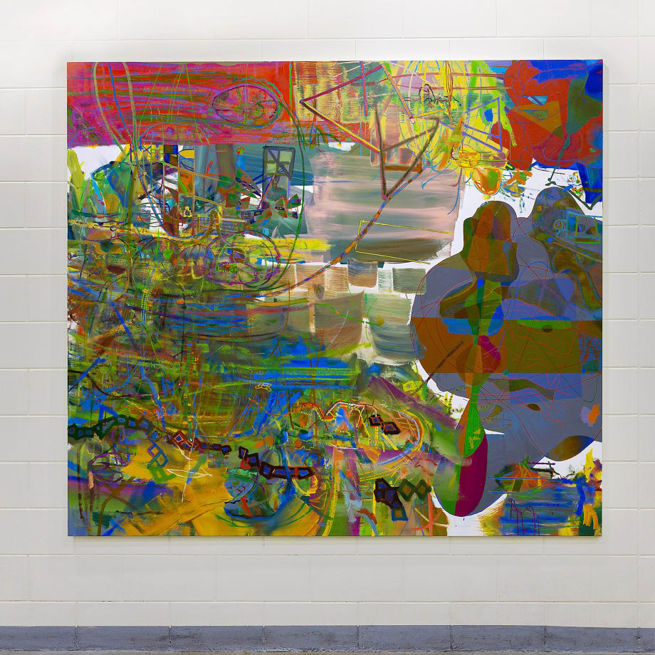 SIKYUNG SUNG. INSTALLATION VIEW. CAMP GREAVES, PAJU, KOREA. VARIOUS ENTRANCES, 2022-2023. OIL ON CANVAS, 200 X 91.9 CM.