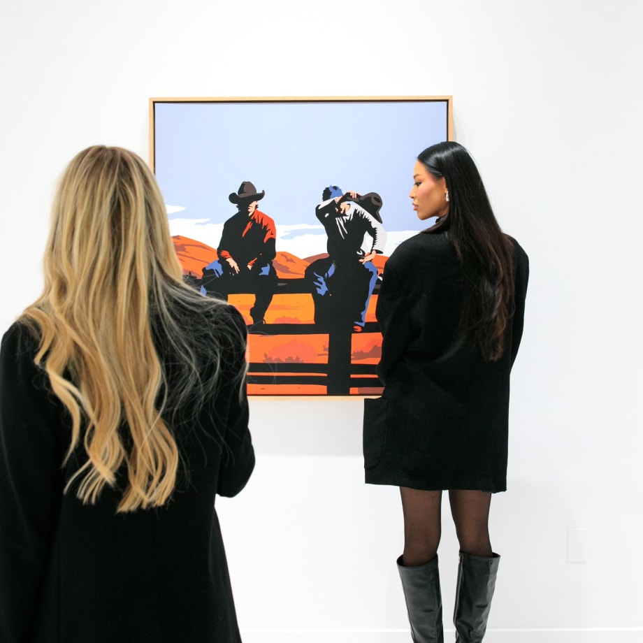 Guests at Jeremy Booth's solo exhibition "Sweat & Blood" opening reception