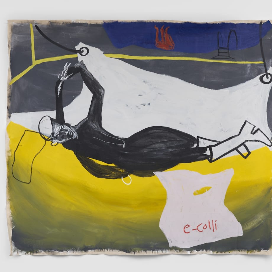 Shadi Al-Atallah we tried to kill the fire with water cooler cups, 2019 Mixed media on unstretched canvas 2200 x...