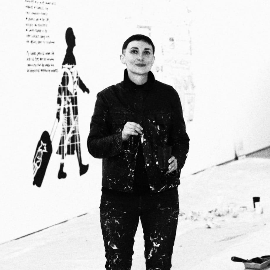 Victoria Lomasko, installing Seperated World, Edel Assanti, London, UK, 2019