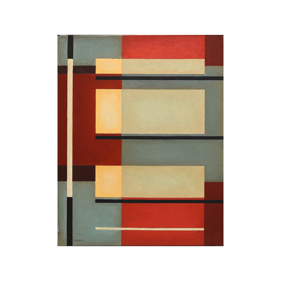 Mario Radice: Composizione n.18, XII, 1934, cm 56x44, olio su tela