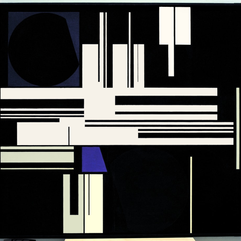 Komposition mit violett, 1960 acrilico su masonite
