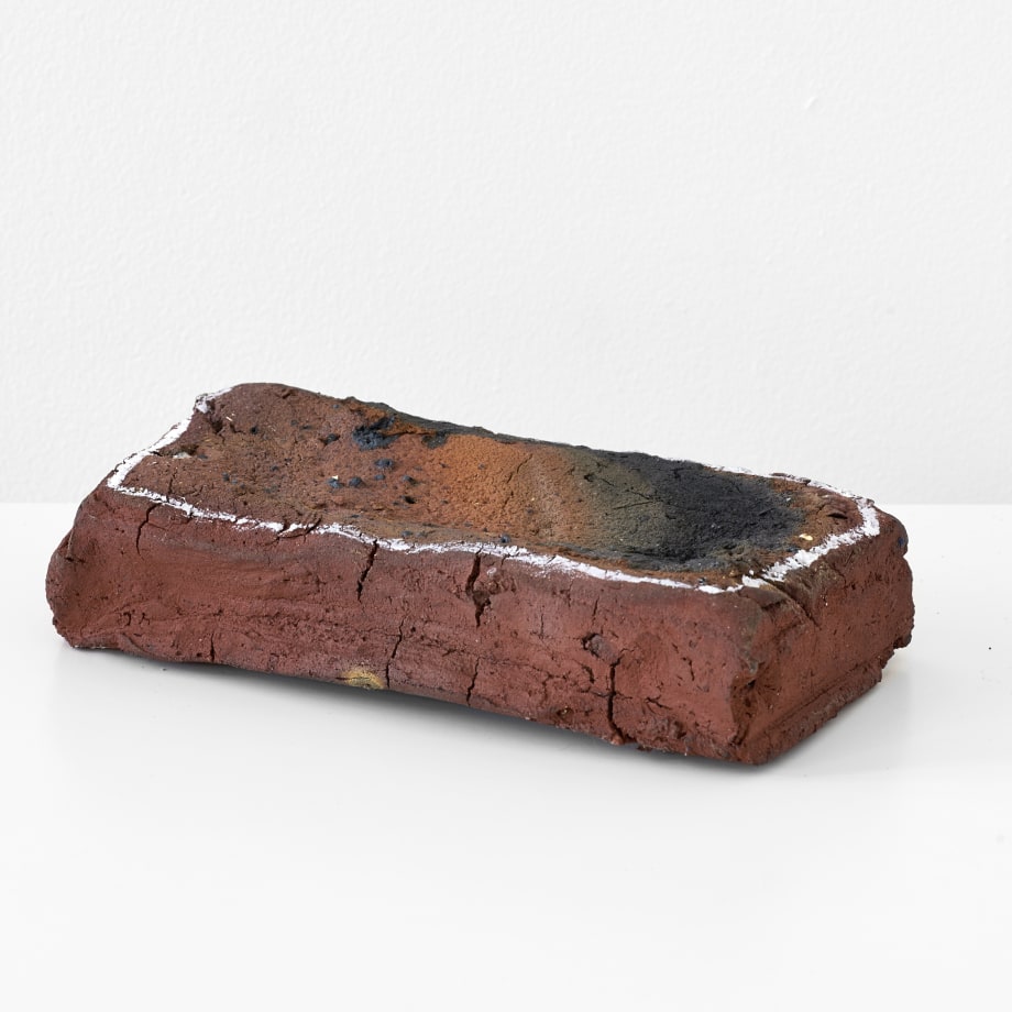Emily Hesse Put Me on eBay (Reclaim the Wilderness), 2018 Handmade brick from local clay, correction fluid 5.5 x 23.5 x 12 cm Courtesy of the artist and Workplace Foundation