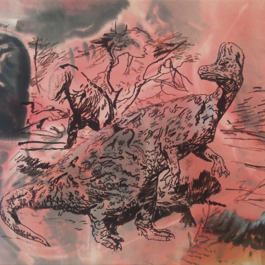 Hugo Canoilas Black Fist (Burian versus Simondon), 2018 Ink on unprimed canvas 55 x 65 cm 21 5/8 x 25 5/8 in (HC0147)