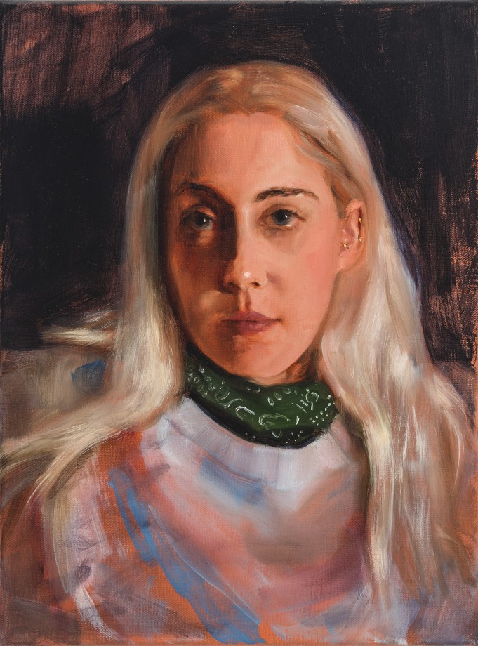 Very Straightforward, oil on linen, 30.5 × 12 cm (12 × 9 in), Jenna Gribbon.