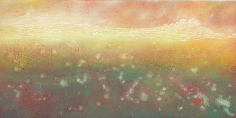 In Silence, Time Stops, 2024 Oil on Canvas 100 x 200 cm