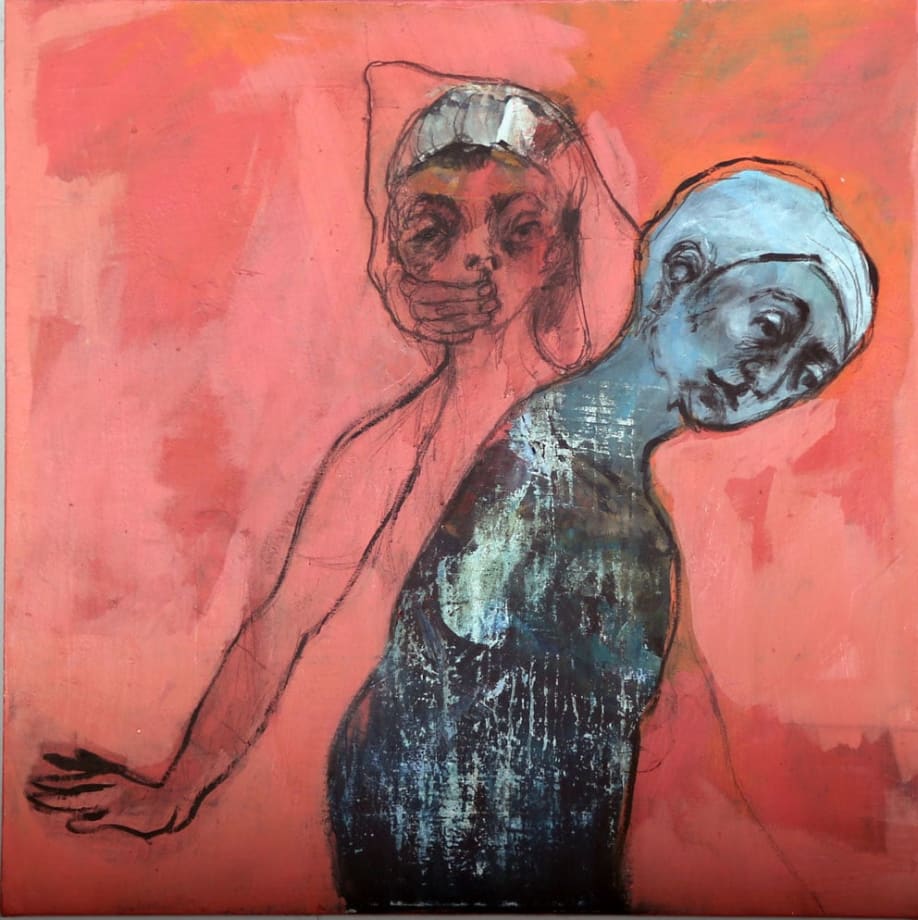 The Other Face, 2015 Mixed media on canvas 100 x 100 cm