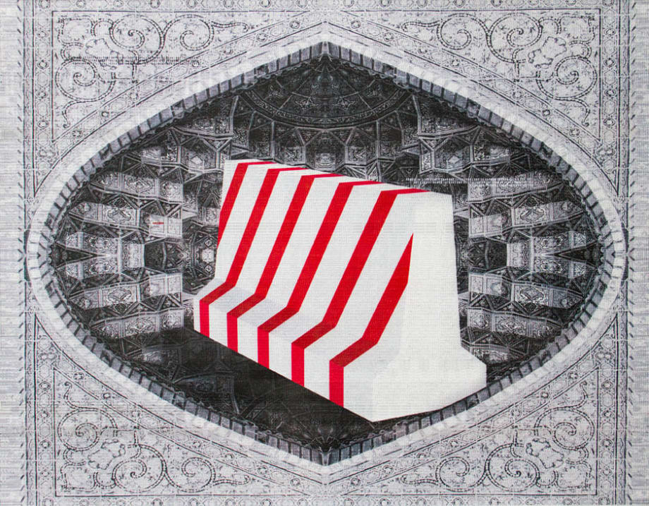 Camouflage, 2013 Rubber Stamps, Digital Print And Paint On 9mm Indonesian Plywood Board 160 x 200 cm
