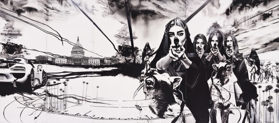 Untitled, 2017 Oil on canvas 200 x 450 cm (Polyptych)