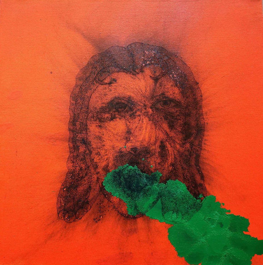 PSF-P8, 2023 Charcoal, Ink and Oil on Canvas 50.5 x 50.5 cm