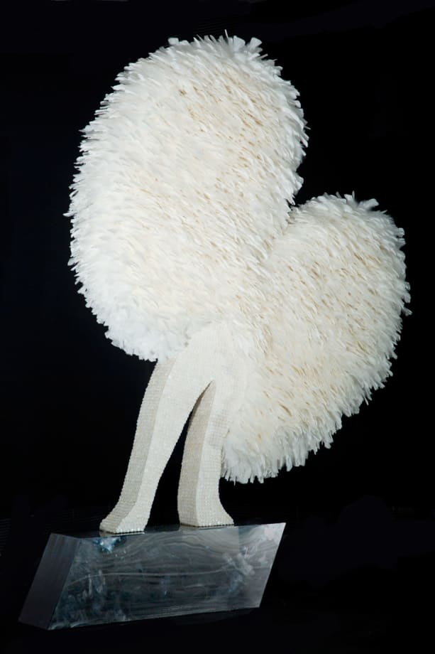 Angle's Share, 2013 Mother Of Pearl Buttons And White Feather 210 x 130 x 40 cm