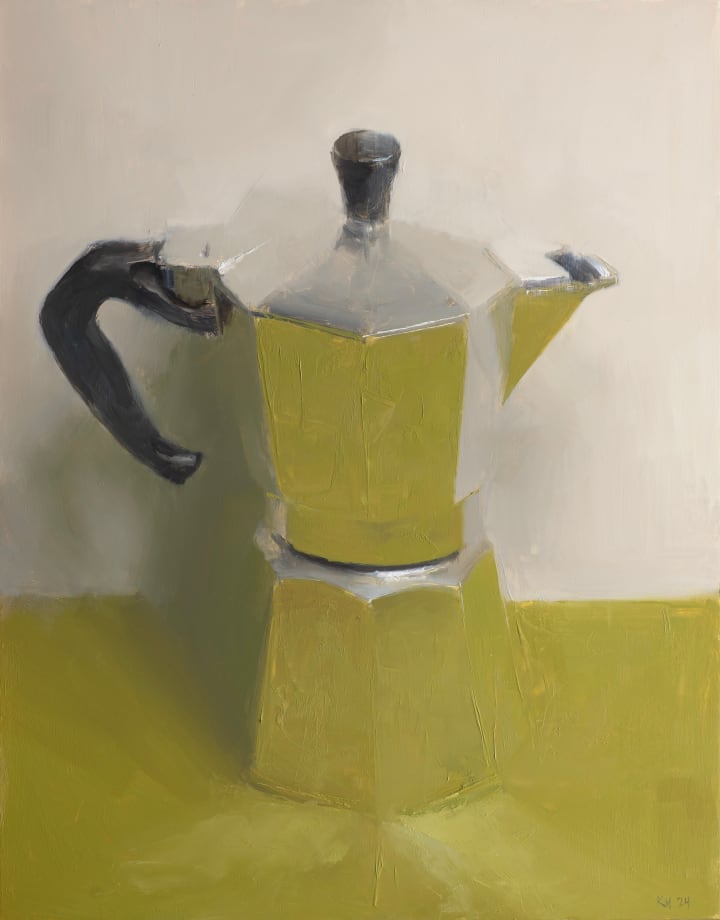 Kenny Harris Moka With Chartreuse, 2024 Oil On Panel 35.5 x 28 cm