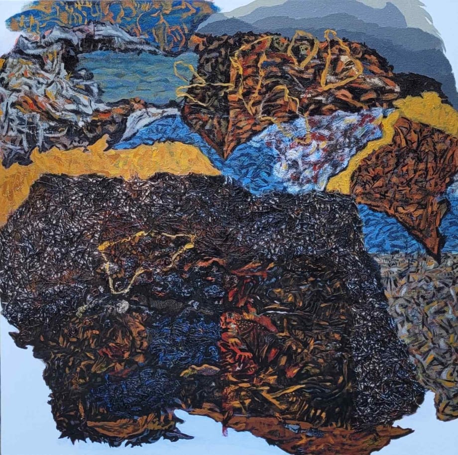 Suntharam Anojan Traces of Distortion I, 2025 Mixed medium on canvas 24 x 24 in 61 x 61 cm