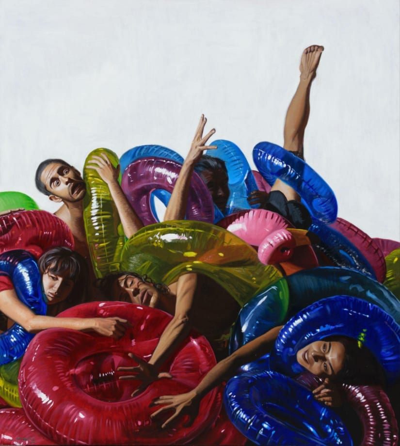 Jorge de la Cruz El Permiso de la Ficción, 2025 Oil on canvas 78 3/4 x 70 7/8 in 200 x 180 cm