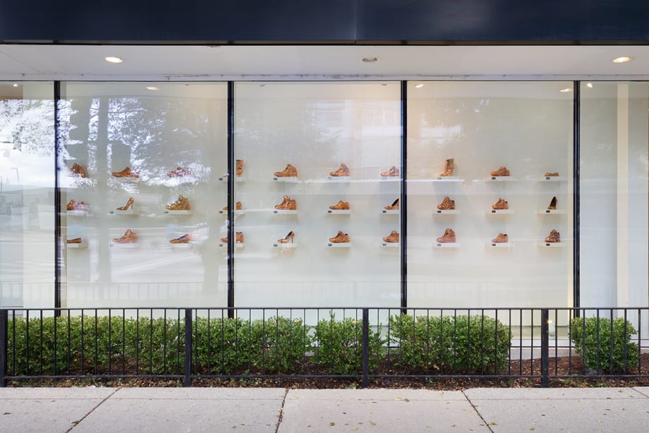 Kendell Carter WE, 2015 30 pairs of bronze plated shoes, 60 dogs tags, and 60 wood shelves