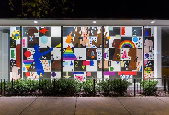 Nina Chanel Abney Run Run, 2015 mixed media 120 x 300 in. 304.8 x 762.0 cm