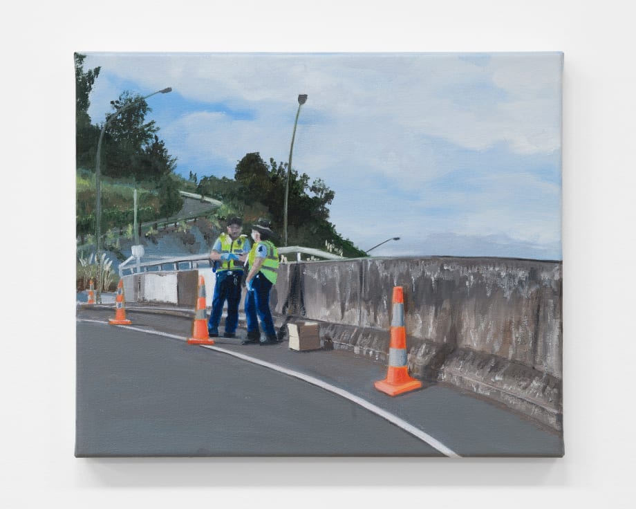 Hiria Anderson-Mita Still life at the police stop, 2023 Oil on canvas 250mm x 300mm