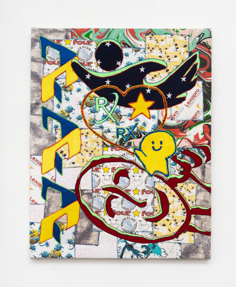 Alison Peery Serenity Virtual, 2021-22 Textiles, thread on canvas 38'H x 30"W