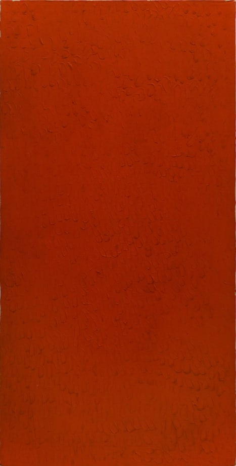 Bernard Aubertin, 1974, Monochrome rouge, 150x75cm, oil on canvas