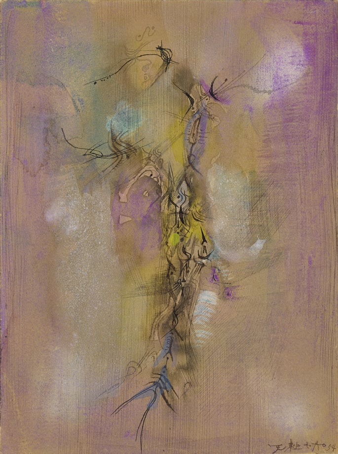 Zao Wou-Ki Untitled, 1954 Signed and dated lower right Ink and watercolour on paper 7 1/8 x 5 1/4 inches 18 x 13.5 cm