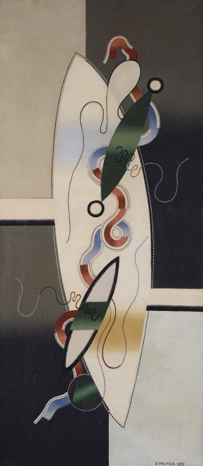 Title: Spatial forms Artist: Georges Valmier Work Date: 1932 Materials: Oil on canvas Size: 95.5 x 41.8 cm Additional information: Signed and dated lower right. Bibliography: Denise Bazetoux, “Georges Valmier. Catalogue raisoné”, Ed. Noème, Paris, 1993, p. 209, no. 780
