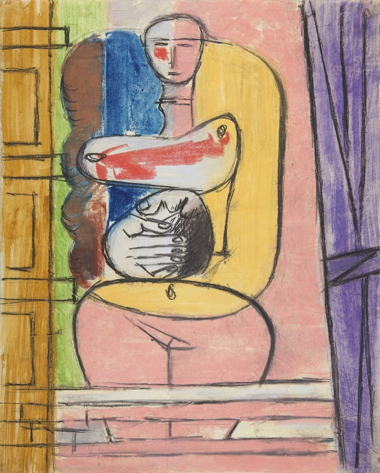 Icon, 1946 Signed, located and dated lower left: Le Corbusier / New York / 46 Washed pastel and pencil on fine vellum paper 56 x 45 cm