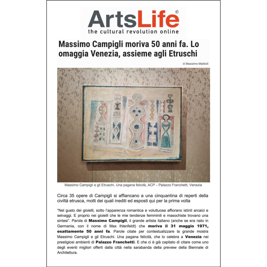 Massimo Campigli moriva 50 anni fa. Lo omaggia Venezia, assieme agli Etruschi