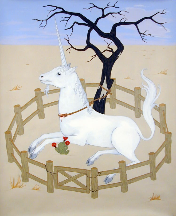 The Unicorn In Captivity, 2006 acrylic on paper 62 x 52 inches