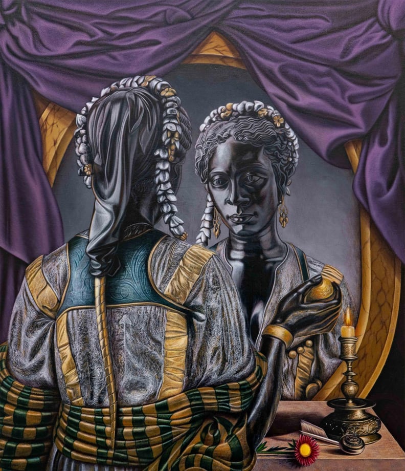 “Silent Incantation II” (2020), oil on canvas over panel, 38 x 33 inches.