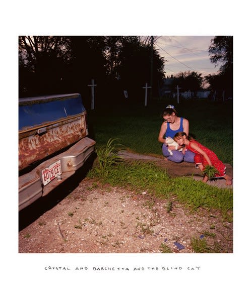 Chris Verene, "Blind Cat", 1994,C-Print, edition of 6, with handwritten caption in oil by the artist: Crystal and Barchetta and the Blind Cat